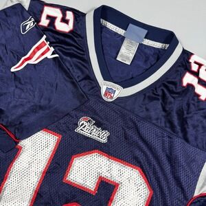 Reebok Tom Brady New England Patriots NFL Jersey Navy Blue Mens Medium